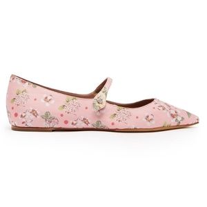 Tabitha Simmons Pink Floral Flats SZ 40